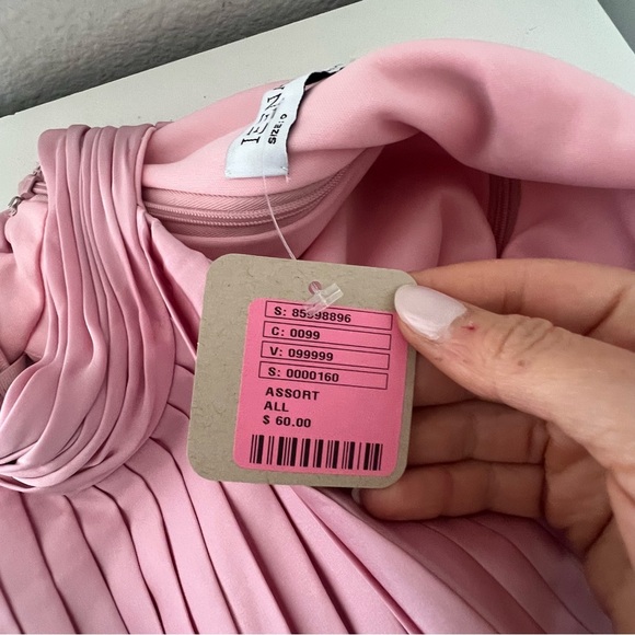 NWT Mac Duggal 26992 Halter Pleated Maxi Dress in Pink - Picture 10 of 11